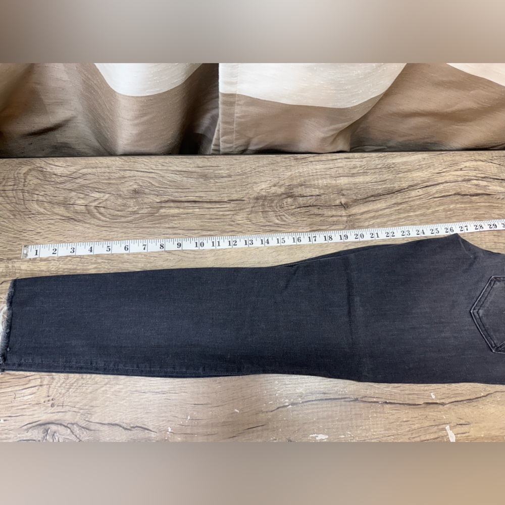 Mother The Looker Ankle Fray Jeans Stretch Rebels And Lovers Soft Black Size 26 View 5